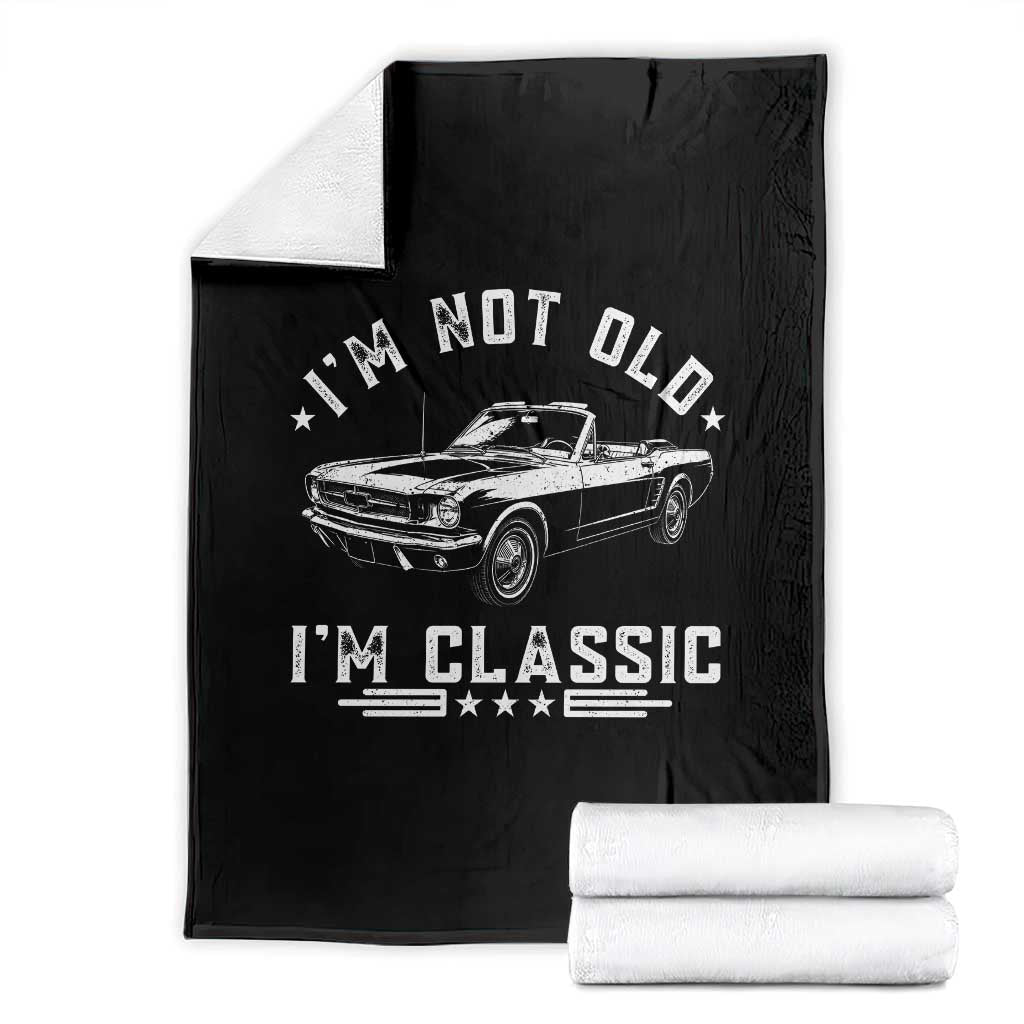 I'm Not Old I'm Classic Throw Blanket Vintage 1963 Classic Sports Car TS14 Black Print Your Wear