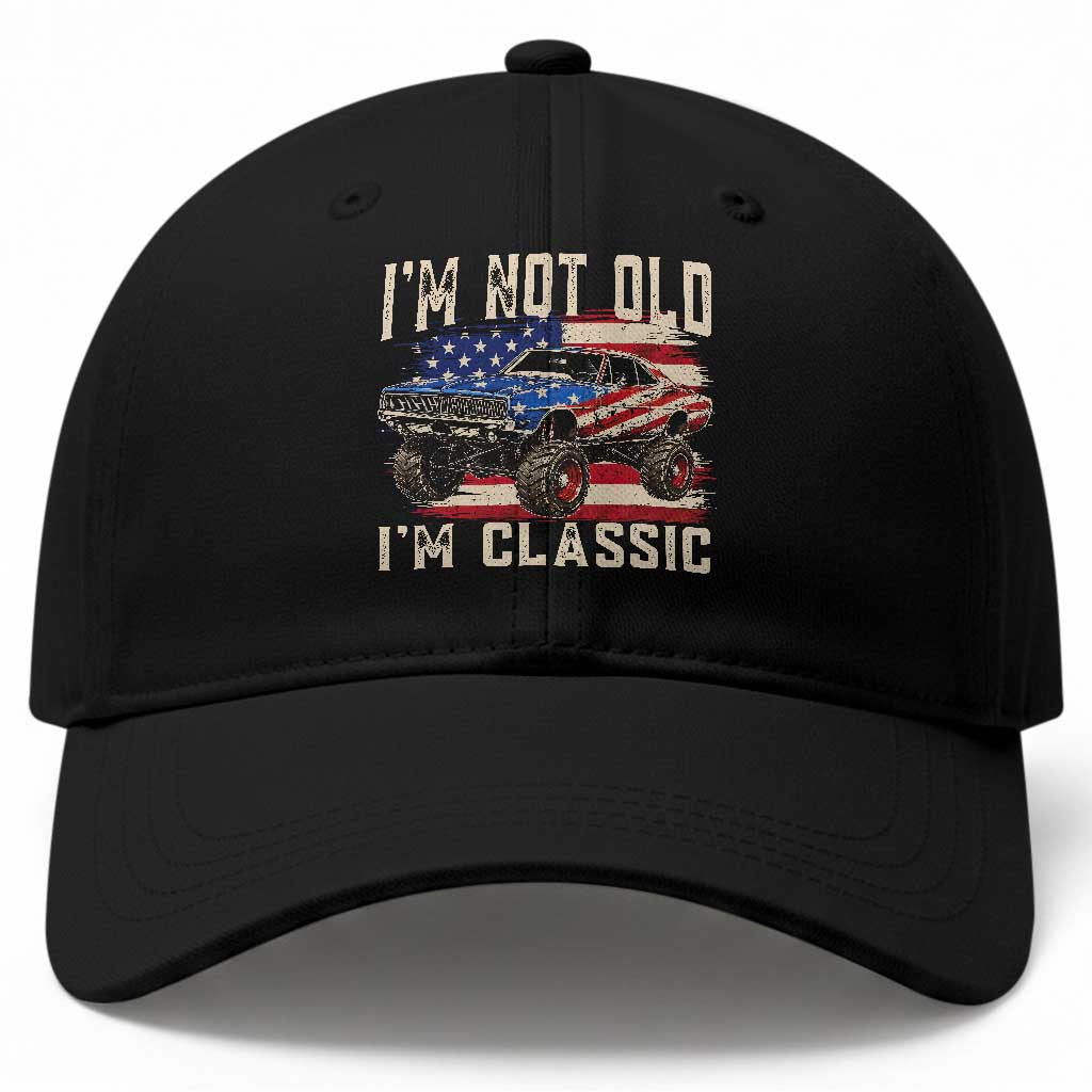 I'm Not Old I'm Classic Baseball Cap Vintage Car American Flag 4th of July TS14 Print Your Wear