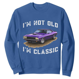 I'm Not Old I'm Classic Sweatshirt Vintage 1970 Purple Classic Muscle Car TS14 Royal Blue Print Your Wear