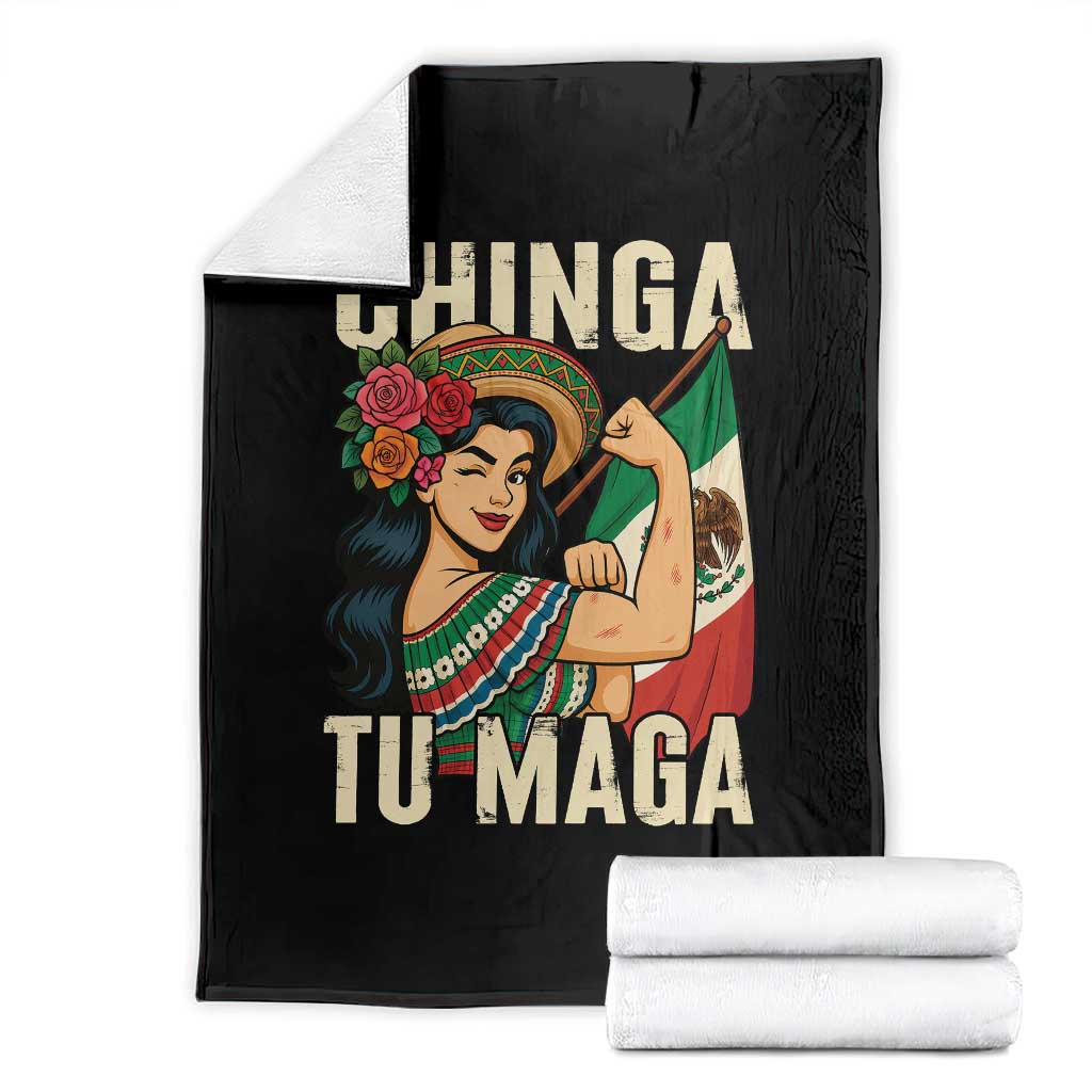 Chinga Tu Maga Protest Throw Blanket Funny Mexican Women TS14 Black Print Your Wear