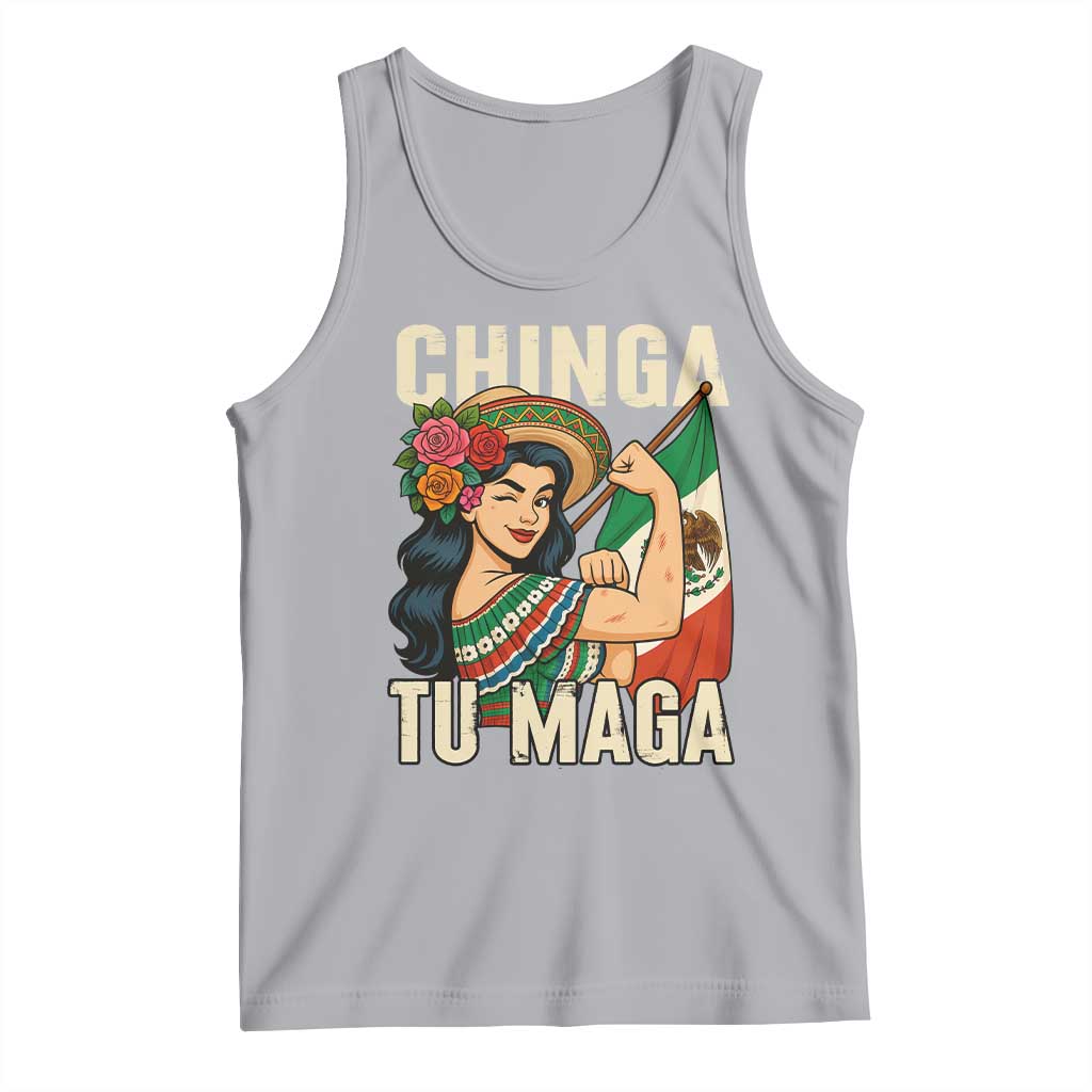 Chinga Tu Maga Protest Tank Top Funny Mexican Women TS14 Athletic Heather Print Your Wear