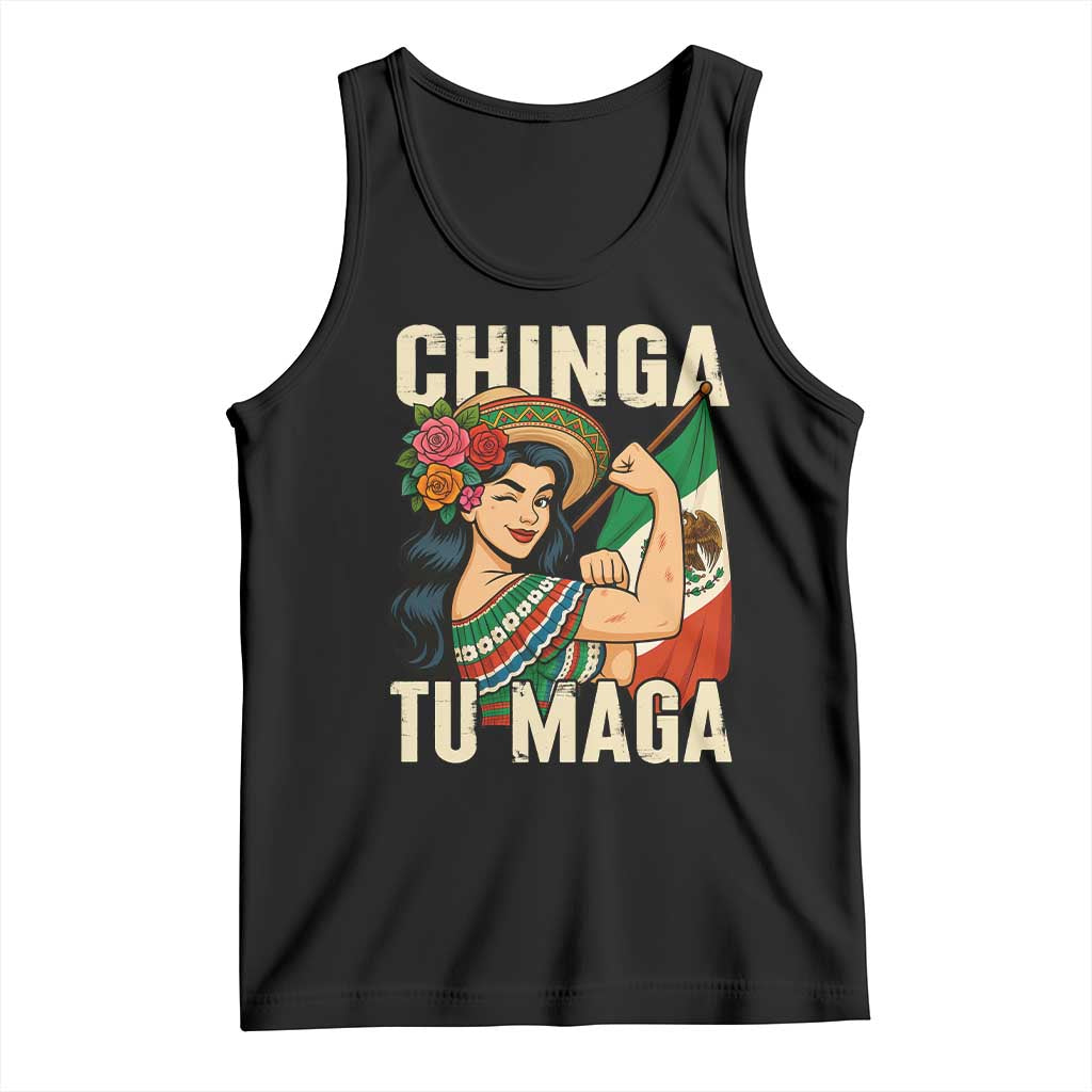 Chinga Tu Maga Protest Tank Top Funny Mexican Women TS14 Black Print Your Wear