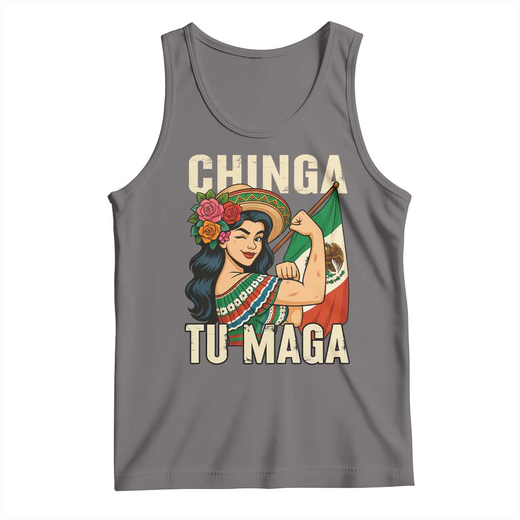 Chinga Tu Maga Protest Tank Top Funny Mexican Women TS14 Deep Heather Print Your Wear