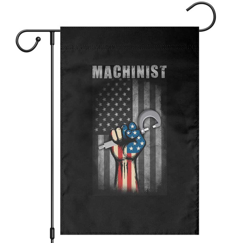 Machinist Patriotic US Flag Garden Flag TS14 Black Print Your Wear