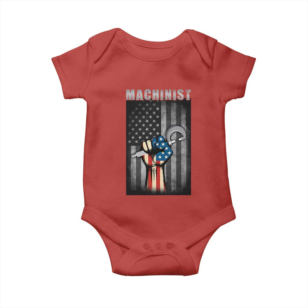 Machinist Patriotic US Flag Baby Onesie TS14 Red Print Your Wear
