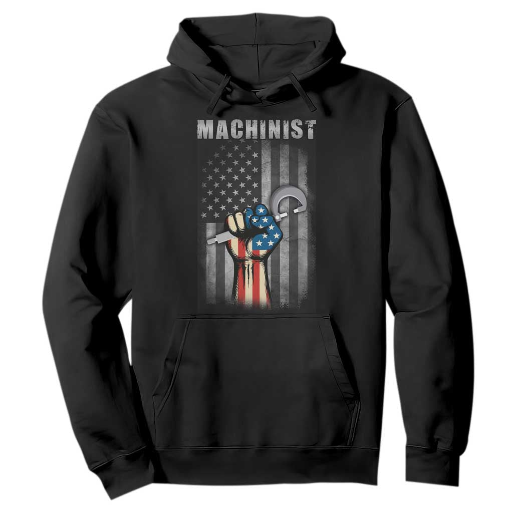 Machinist Patriotic US Flag Hoodie TS14 Black Print Your Wear