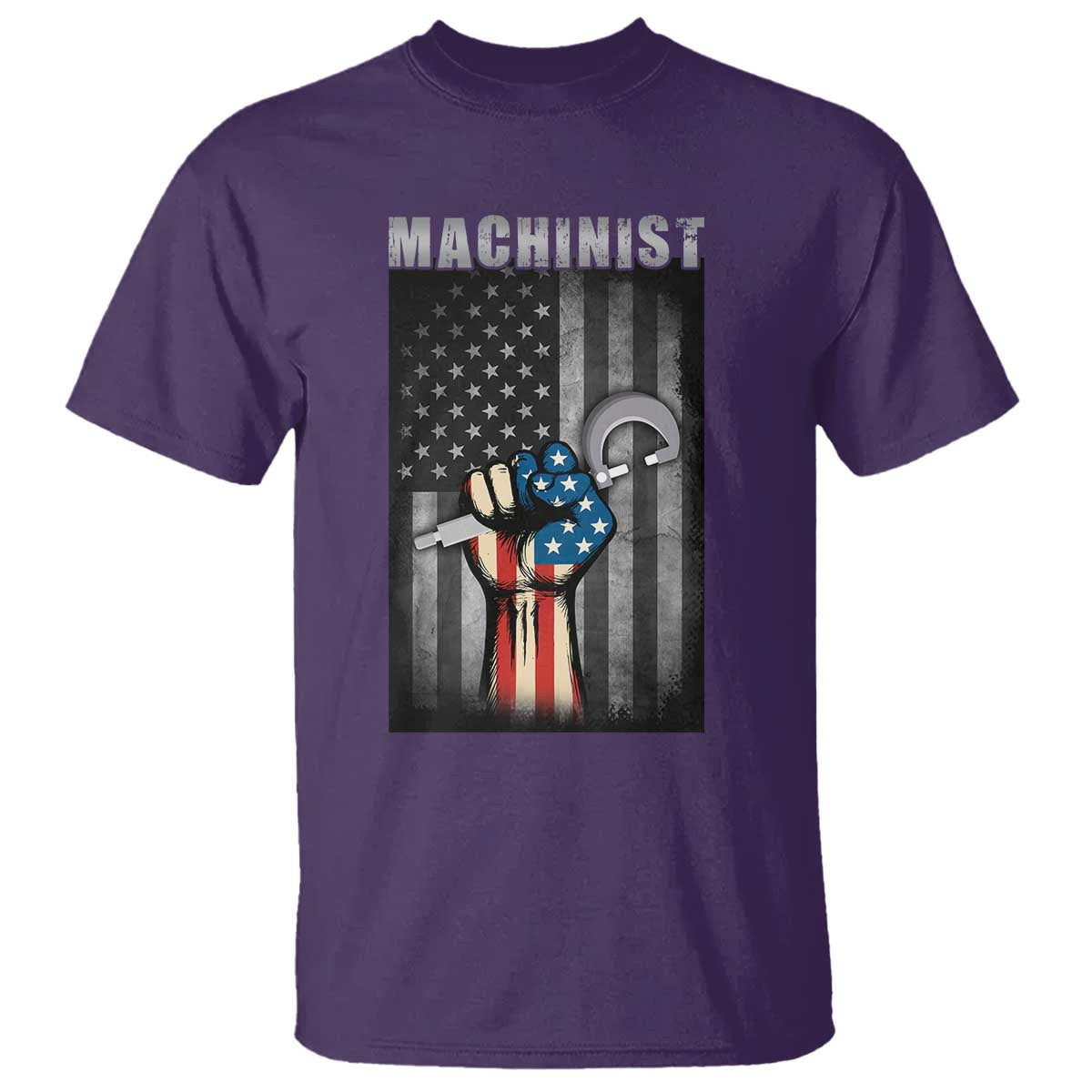 Machinist Patriotic US Flag T Shirt TS14 Purple Print Your Wear