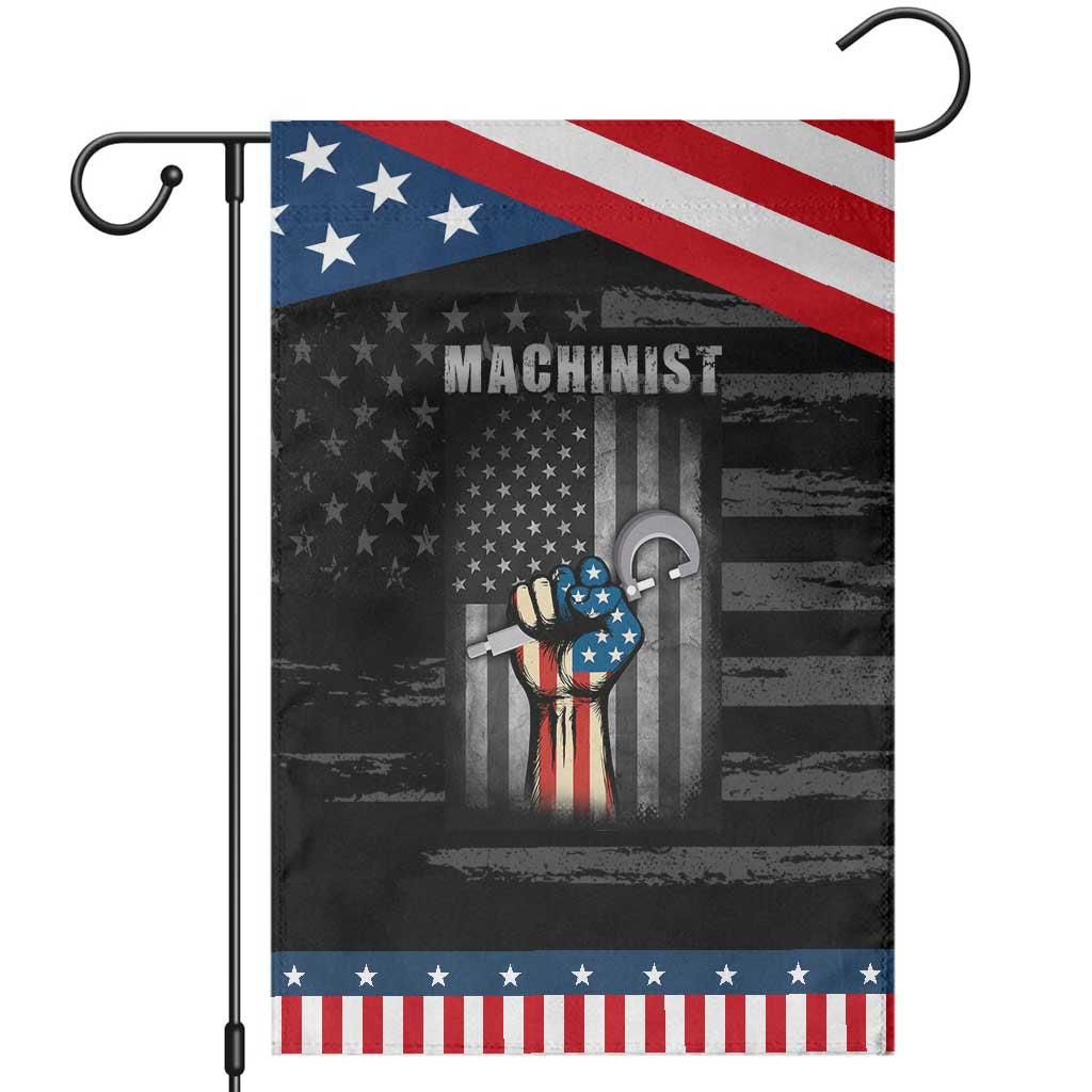 Machinist Patriotic US Flag Garden Flag TS14 Distressed Black Blue Print Your Wear