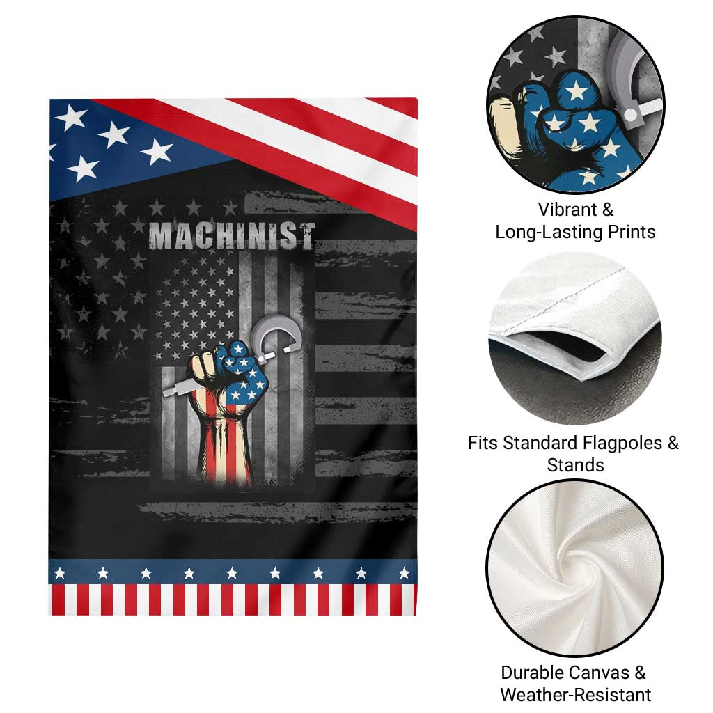 Machinist Patriotic US Flag Garden Flag TS14 Print Your Wear