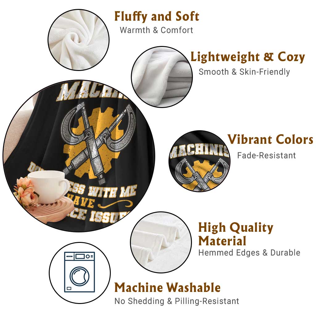 Funny Machinist Sarcastic Throw Blanket Do Not Mess With Me I Have Tolerance Issues TS14 Print Your Wear