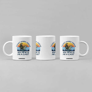 Funny Skeleton Camo Fishing Coffee Mug I Can Not Work Today My Arm Is In A Cast TS14 Print Your Wear
