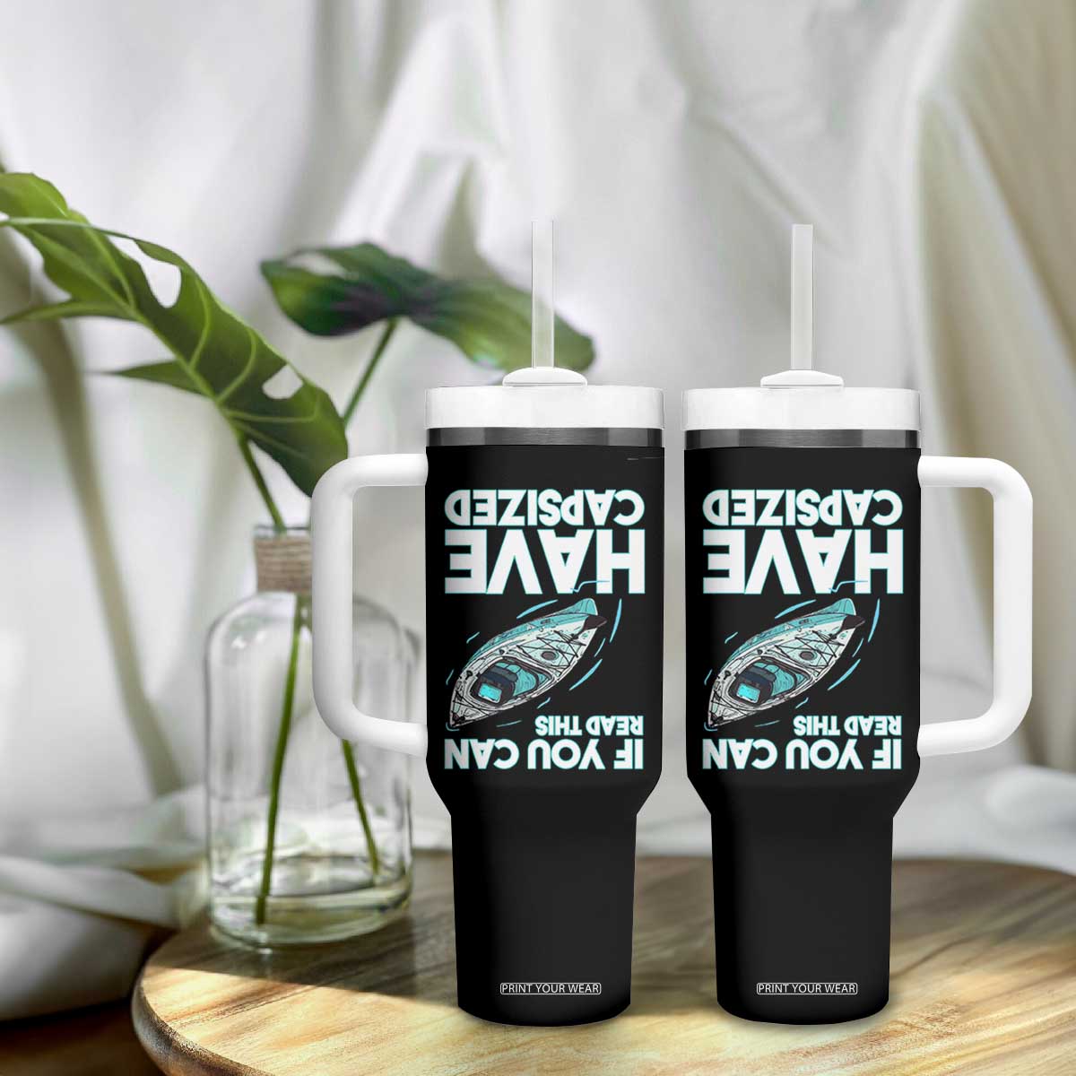 If You Can Read This I Have Capsized Tumbler With Handle Funny Boating TS14 Print Your Wear