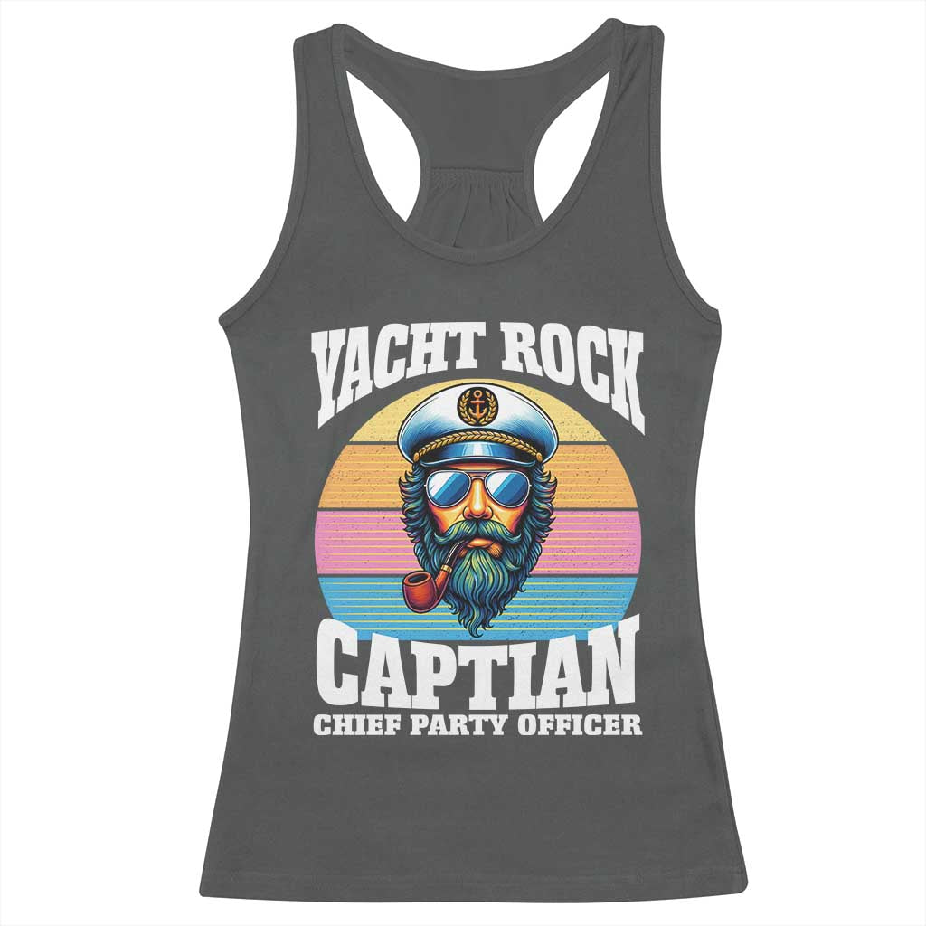 Yacht Rock Captain Racerback Tank Top Funny Boating Party Music TS14 Dark Heather Print Your Wear