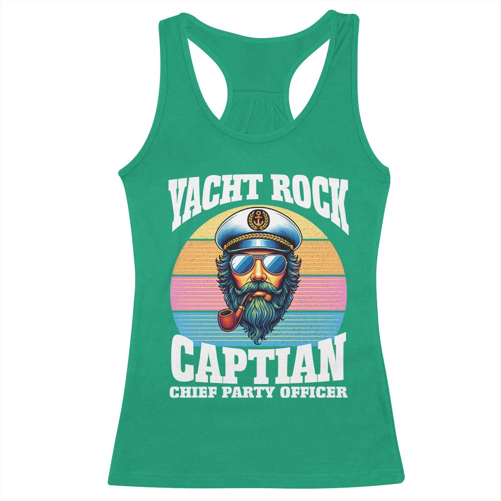 Yacht Rock Captain Racerback Tank Top Funny Boating Party Music TS14 Irish Green Print Your Wear