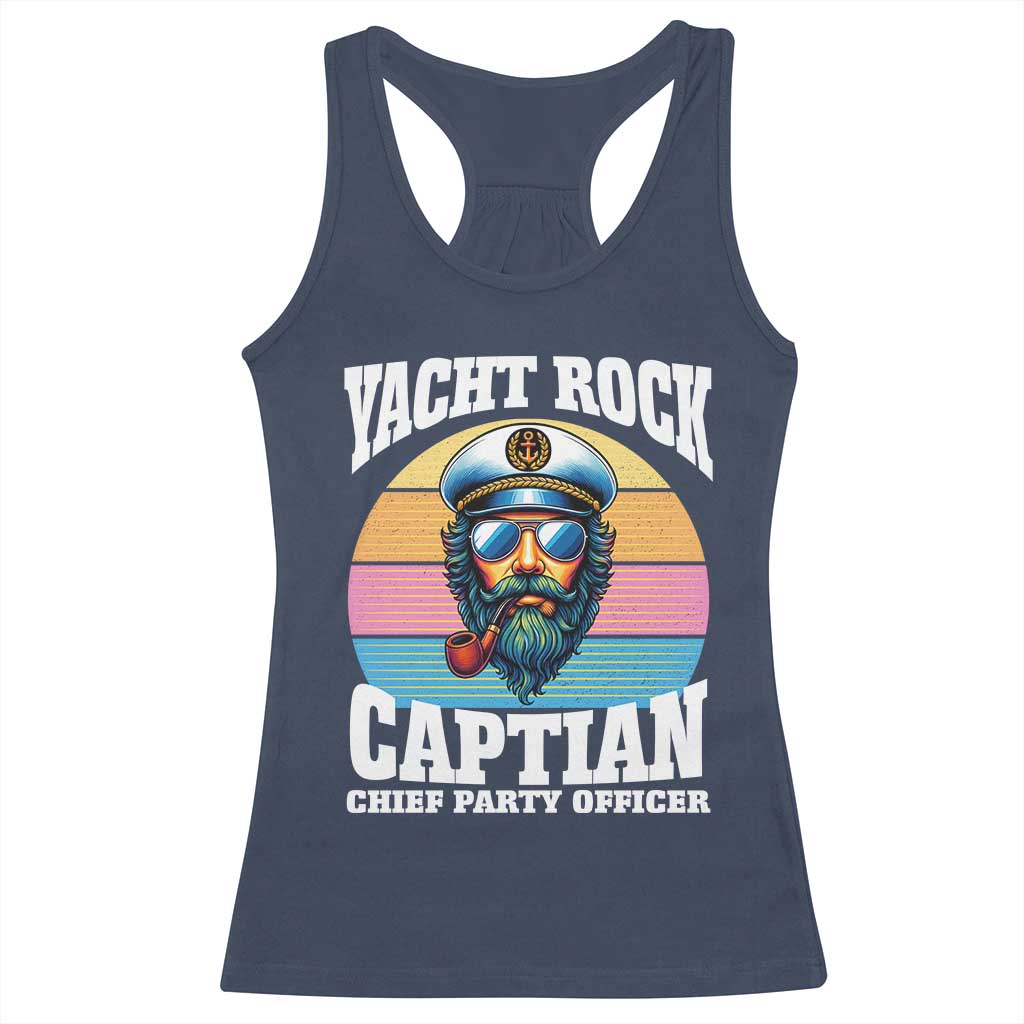 Yacht Rock Captain Racerback Tank Top Funny Boating Party Music TS14 Navy Print Your Wear