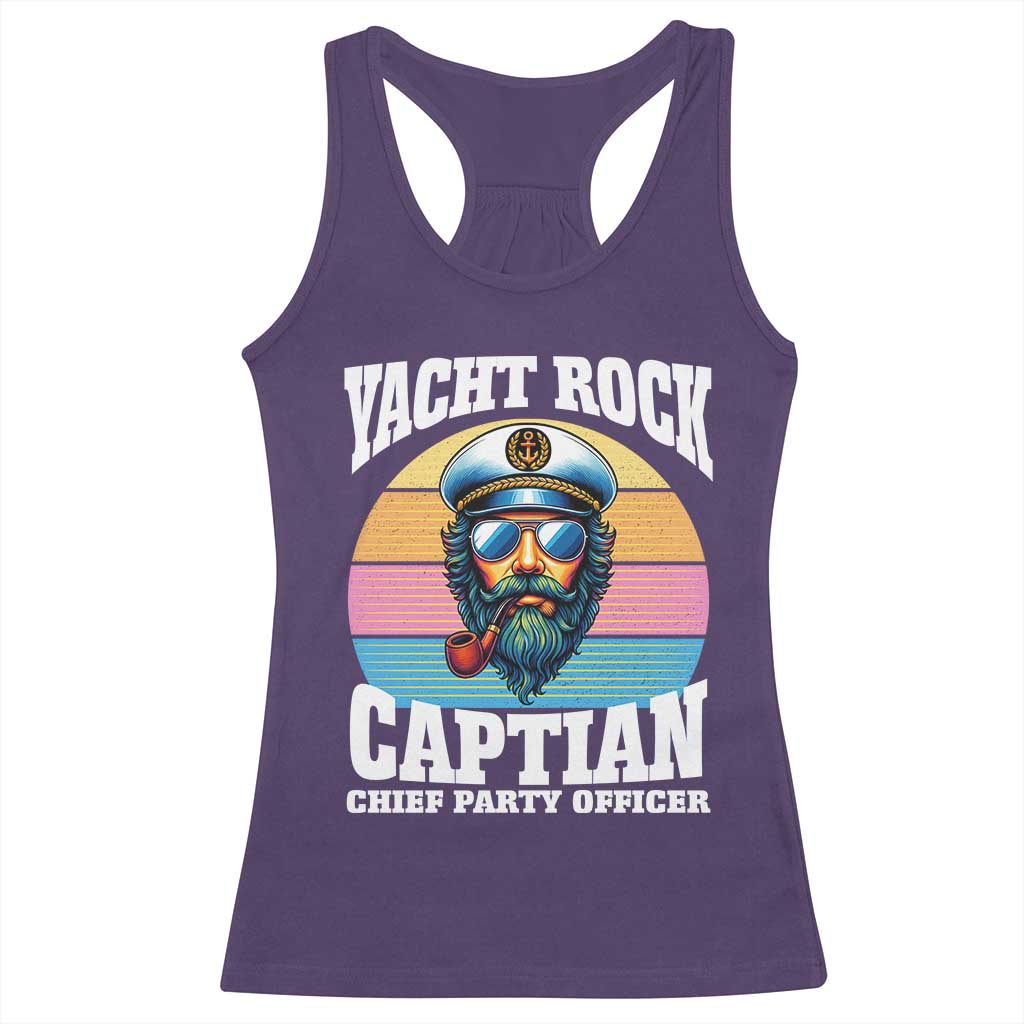Yacht Rock Captain Racerback Tank Top Funny Boating Party Music TS14 Purple Print Your Wear