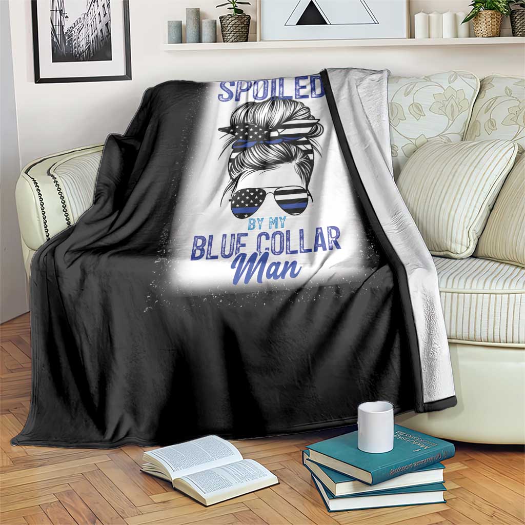 Blue Collar Wife Life Messy Bun Throw Blanket TS14 Print Your Wear
