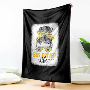 Messy Bun School Bus Driver Life Throw Blanket TS14 Print Your Wear