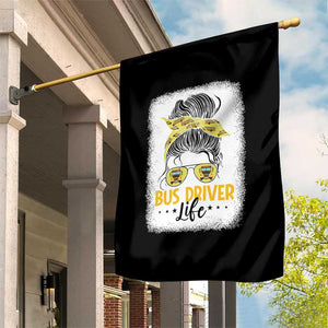 Messy Bun School Bus Driver Life Garden Flag TS14 Print Your Wear