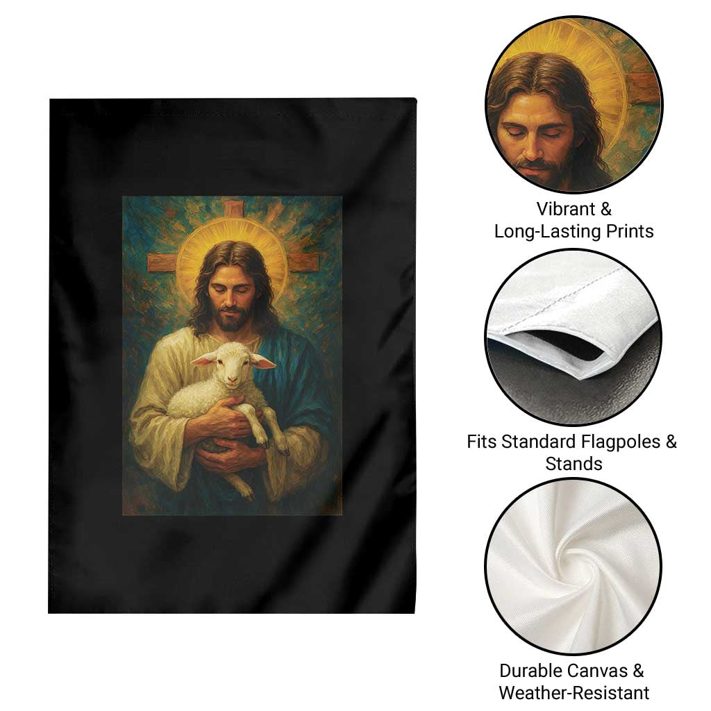Jesus Christian Garden Flag Hug Lamb Faith Easter TS14 Print Your Wear