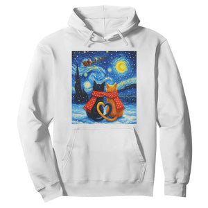 Funny Couples Christmas Hoodie Cats Lover Starry Night TS14 White Print Your Wear