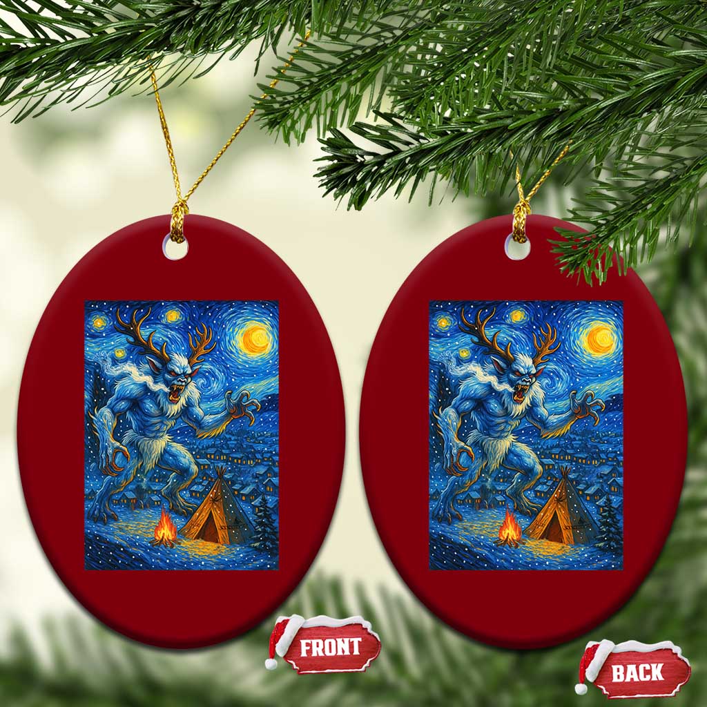 Wedigo Cryptid Xmas Ceramic Ornament Native American Starry Night Xmas TS14 Print Your Wear