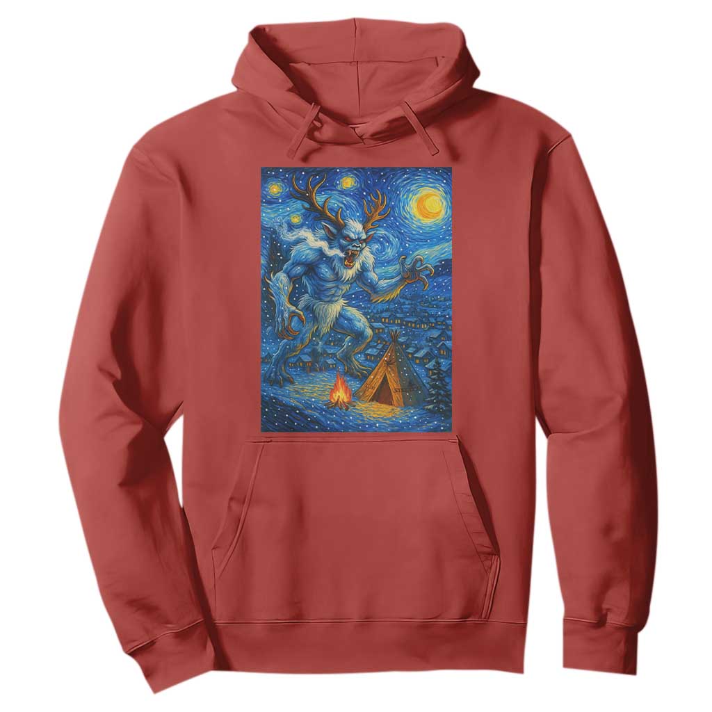 Wedigo Cryptid Christmas Hoodie Native American Starry Night Xmas TS14 Red Print Your Wear
