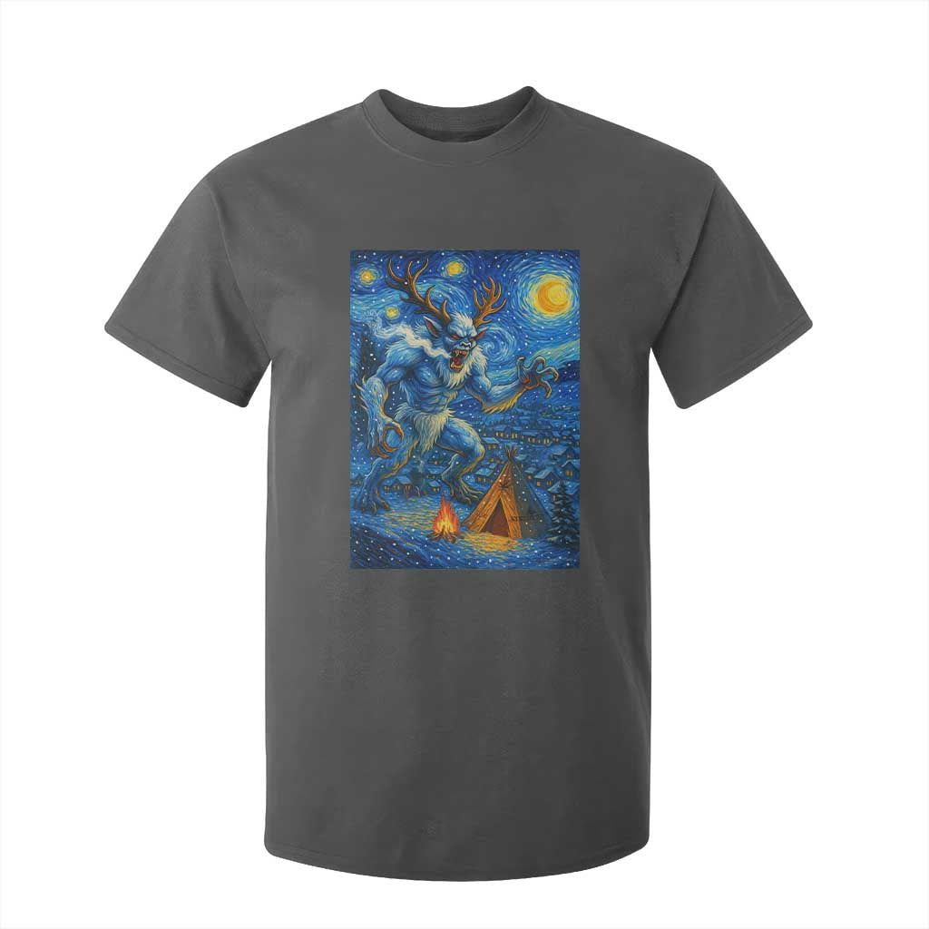 Wedigo Cryptid Christmas T Shirt For Kid Native American Starry Night Xmas TS14 Dark Heather Print Your Wear