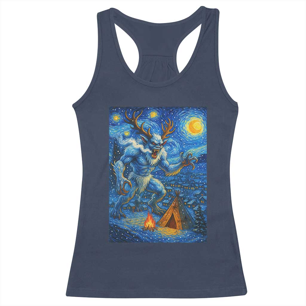 Wedigo Cryptid Christmas Racerback Tank Top Native American Starry Night Xmas TS14 Navy Print Your Wear