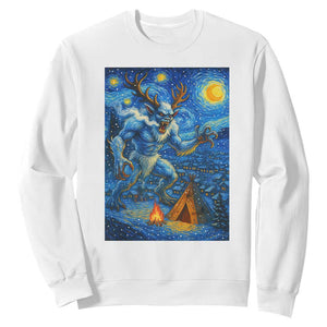 Wedigo Cryptid Christmas Sweatshirt Native American Starry Night Xmas TS14 White Print Your Wear