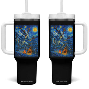 Wedigo Cryptid Christmas Tumbler With Handle Native American Starry Night Xmas TS14 One Size: 40 oz Black Print Your Wear