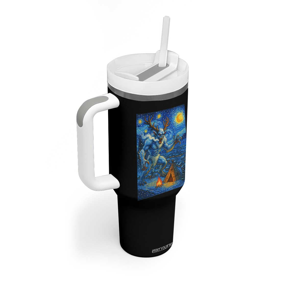 Wedigo Cryptid Christmas Tumbler With Handle Native American Starry Night Xmas TS14 Print Your Wear