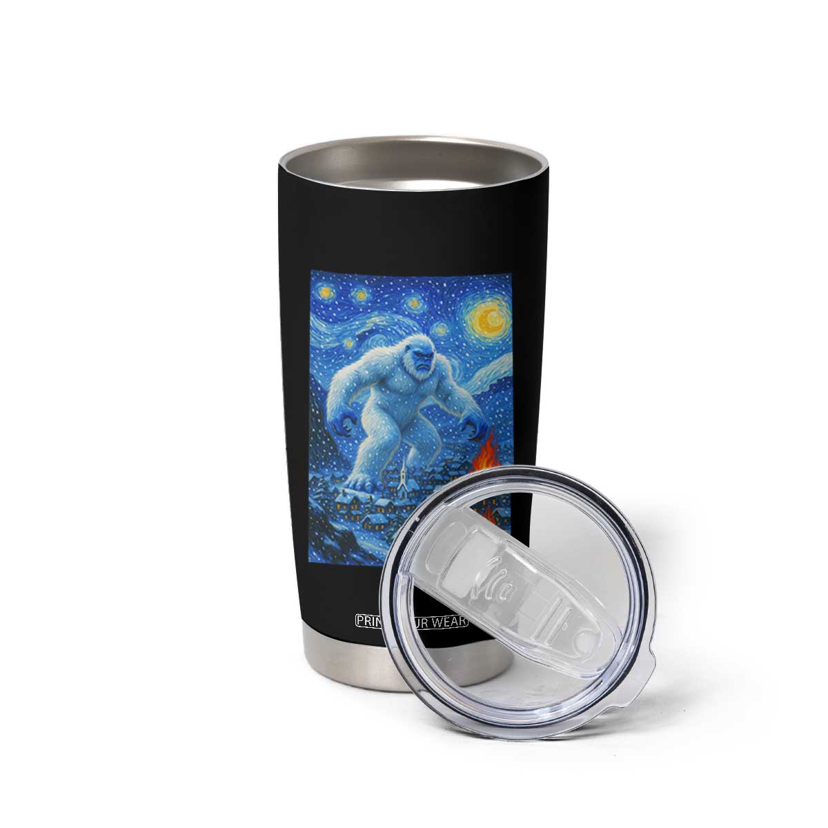 Yeti Cryptid Christmas Tumbler Cup Winter Monster Starry Night Xmas TS14 Print Your Wear