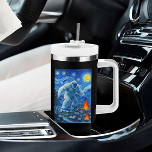 Yeti Cryptid Christmas Tumbler With Handle Winter Monster Starry Night Xmas TS14 Print Your Wear