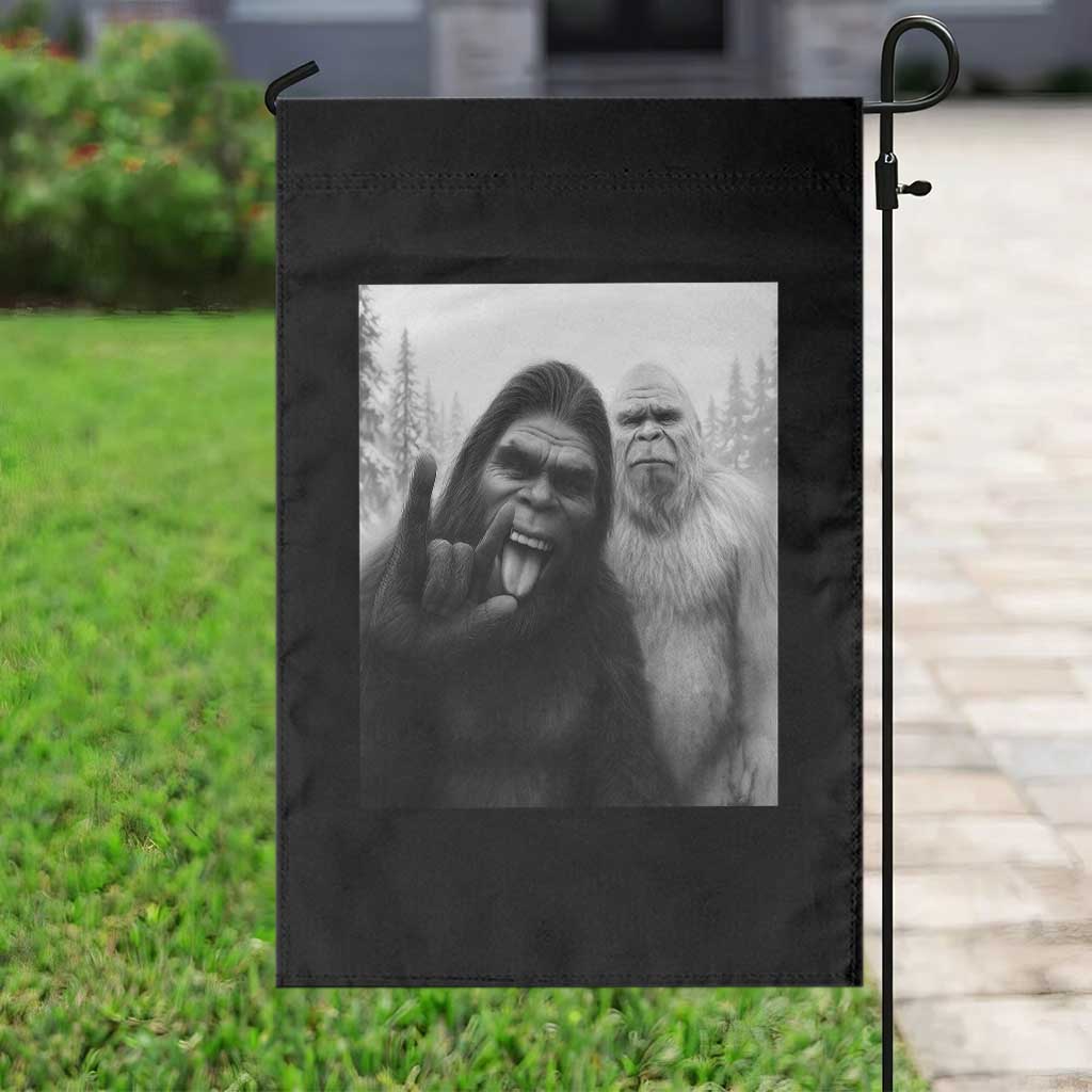 Bigfoot Selfie Christmas Garden Flag Sasquatch Yeti Rock On Hand TS14 Print Your Wear