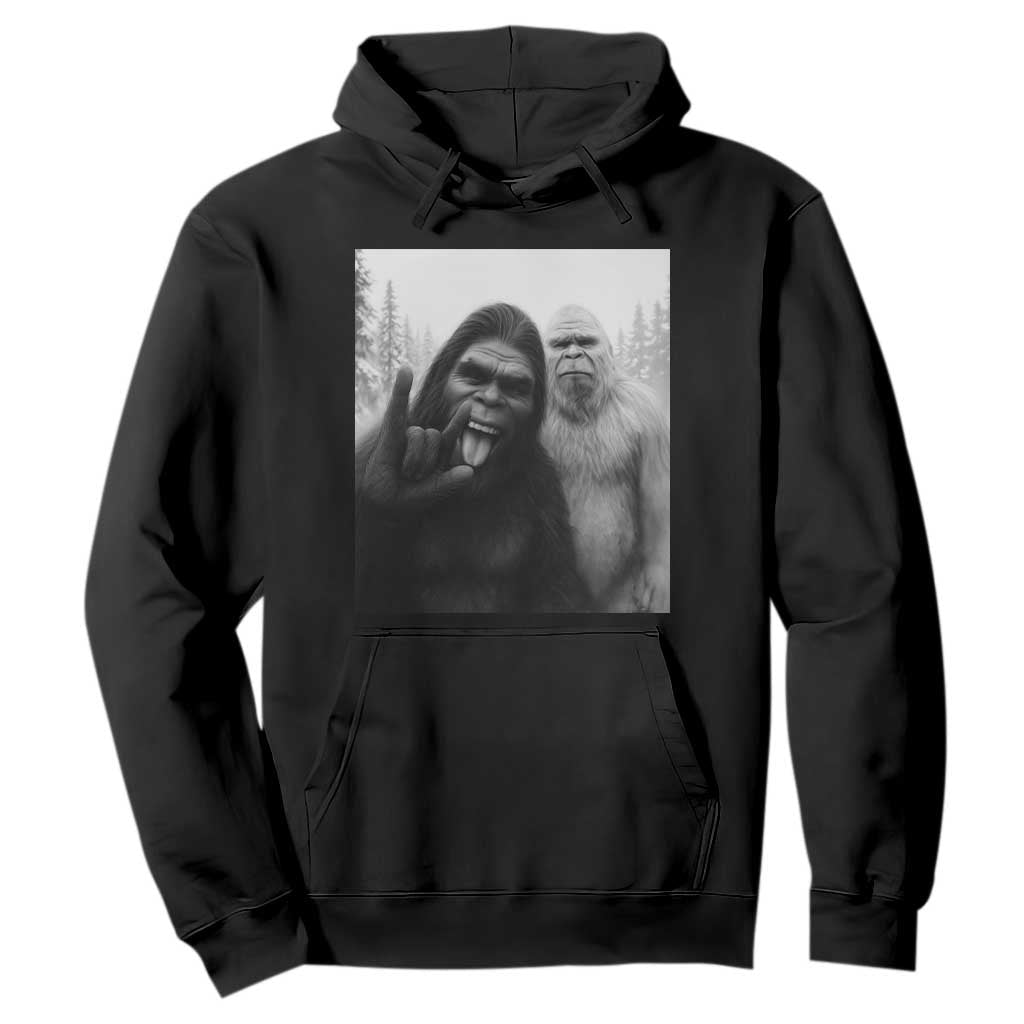 Bigfoot Selfie Christmas Hoodie Sasquatch Yeti Rock On Hand TS14 Black Print Your Wear
