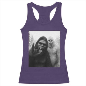 Bigfoot Selfie Christmas Racerback Tank Top Sasquatch Yeti Rock On Hand TS14 Purple Print Your Wear