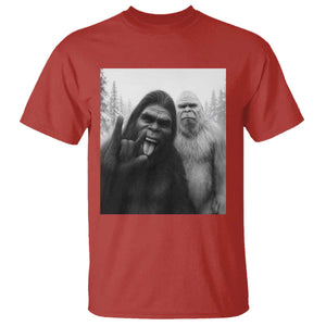 Bigfoot Selfie Christmas T Shirt Sasquatch Yeti Rock On Hand TS14 Red Print Your Wear