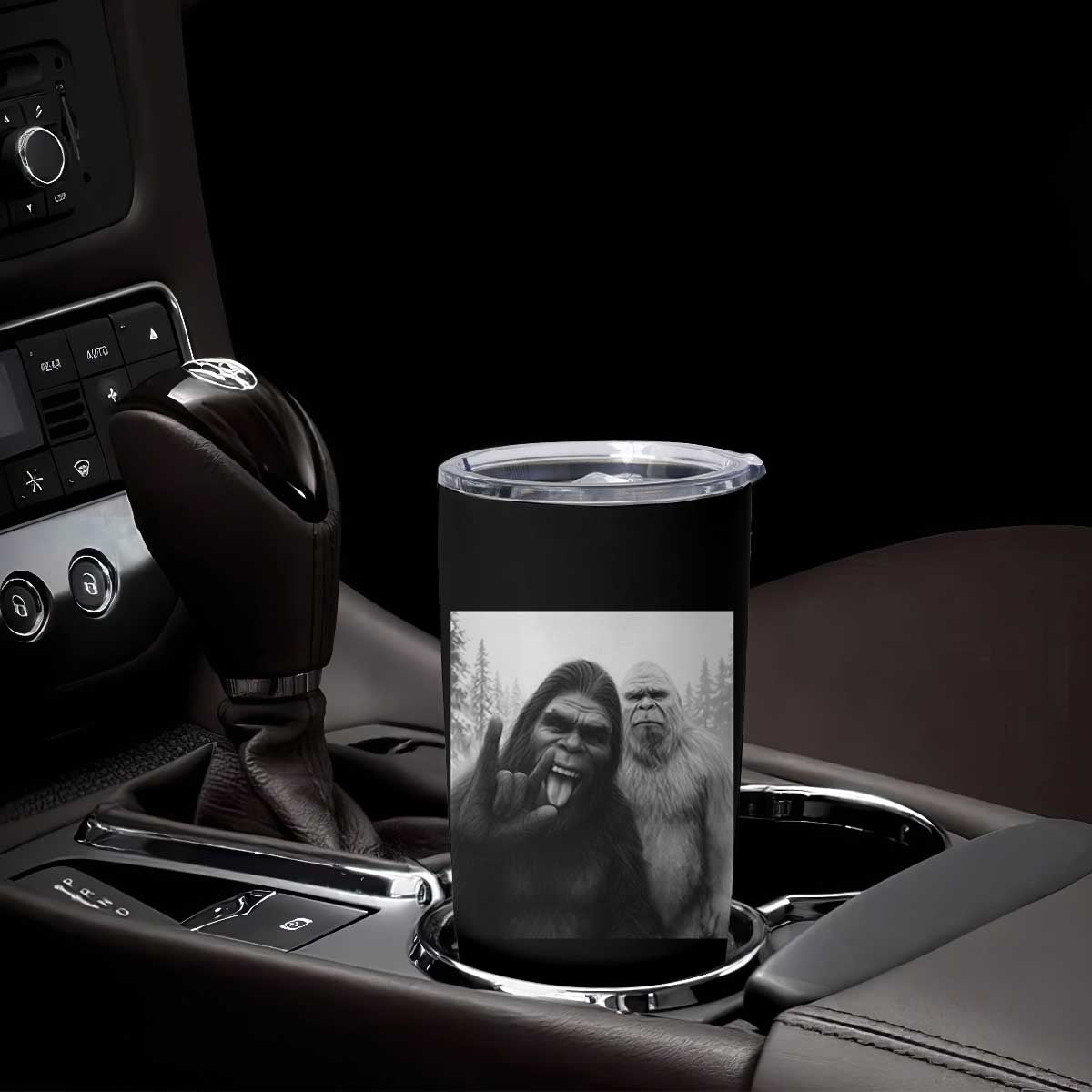Bigfoot Selfie Christmas Tumbler Cup Sasquatch Yeti Rock On Hand TS14 Print Your Wear