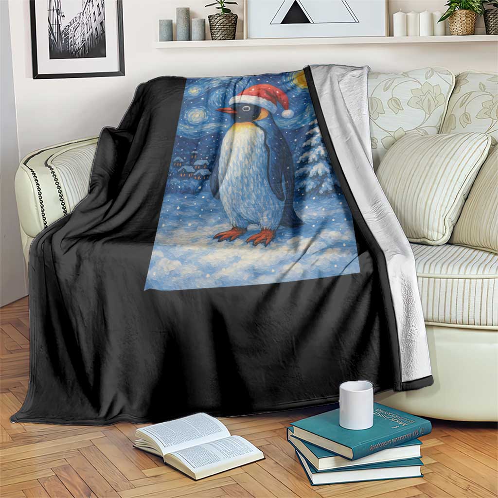 Penguin Christmas Throw Blanket Starry Night Van Gogh TS14 Print Your Wear