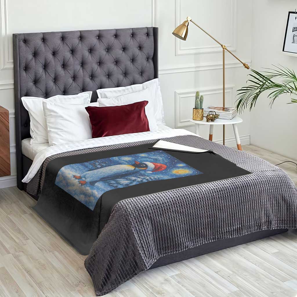 Penguin Christmas Throw Blanket Starry Night Van Gogh TS14 Print Your Wear