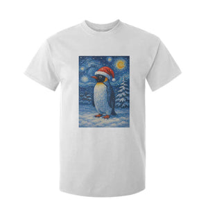 Penguin Christmas T Shirt For Kid Starry Night Van Gogh TS14 White Print Your Wear