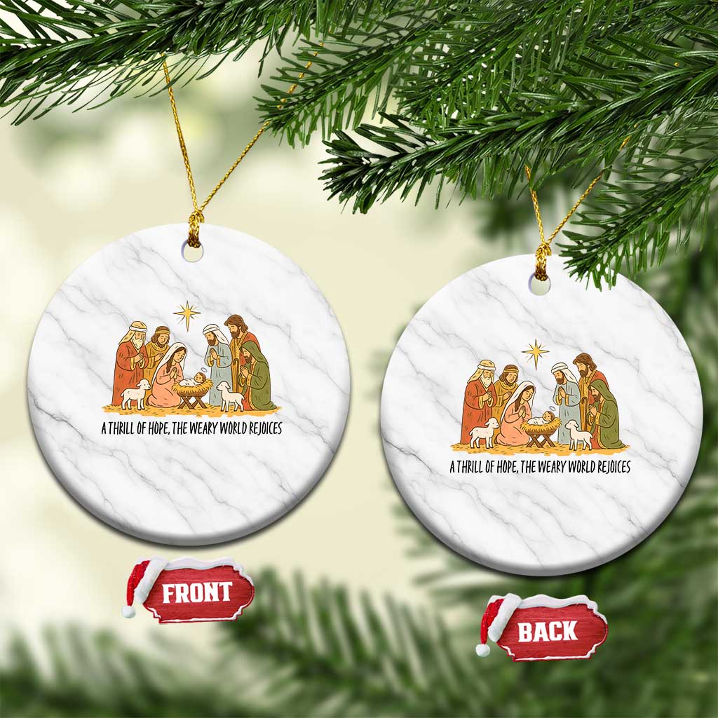 Nativity Scene Xmas Ceramic Ornament Baby Jesus Christian Faith TS14 1pc White Marble Print Your Wear