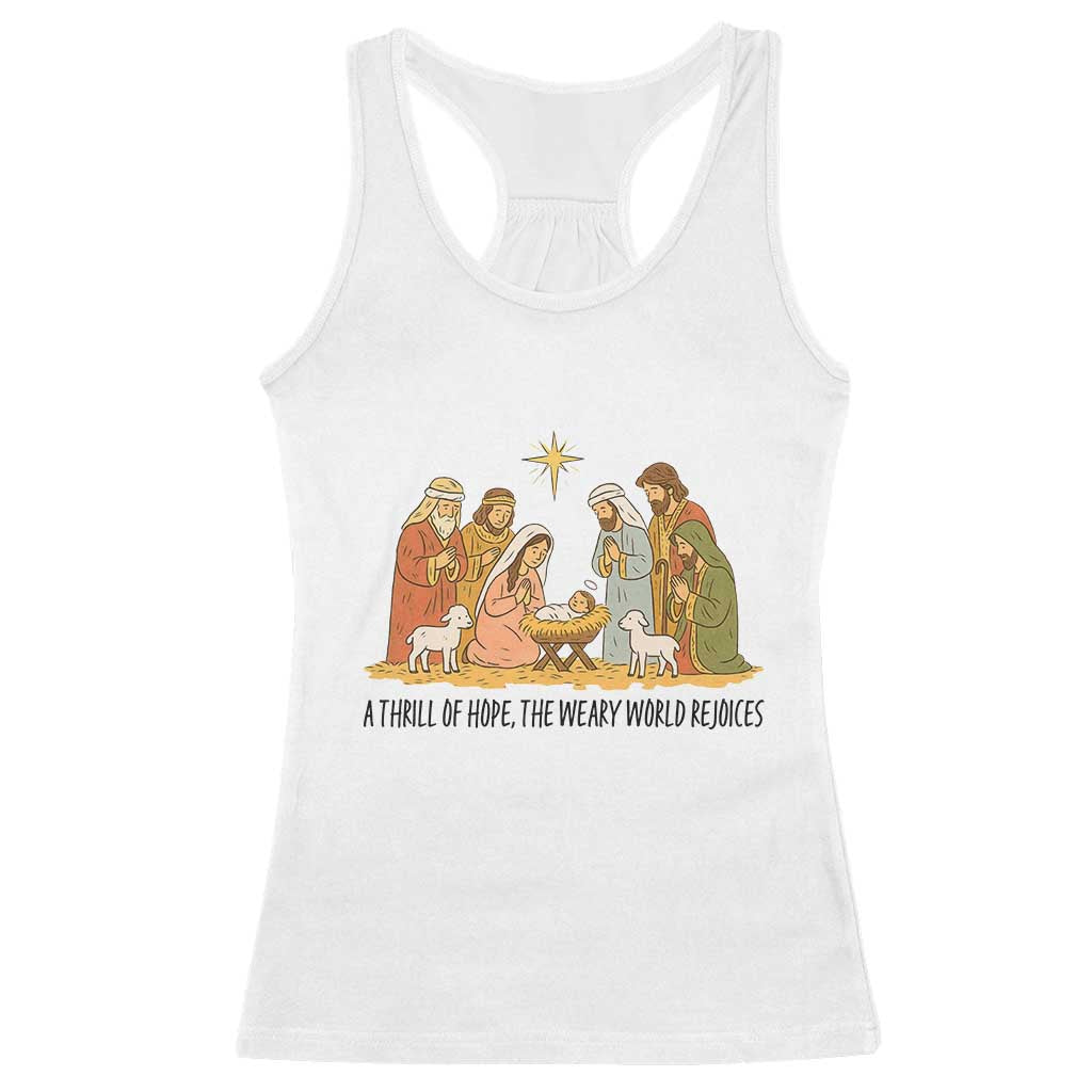 Nativity Scene Christmas Racerback Tank Top Baby Jesus Christian Faith TS14 White Print Your Wear