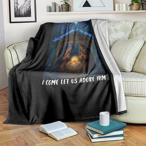 Nativity Scene Christmas Throw Blanket O Come Let Us Adrove Him TS14 Print Your Wear