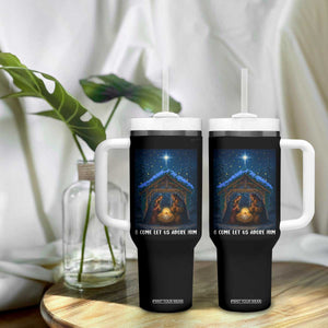 Nativity Scene Christmas Tumbler With Handle O Come Let Us Adrove Him TS14 Print Your Wear