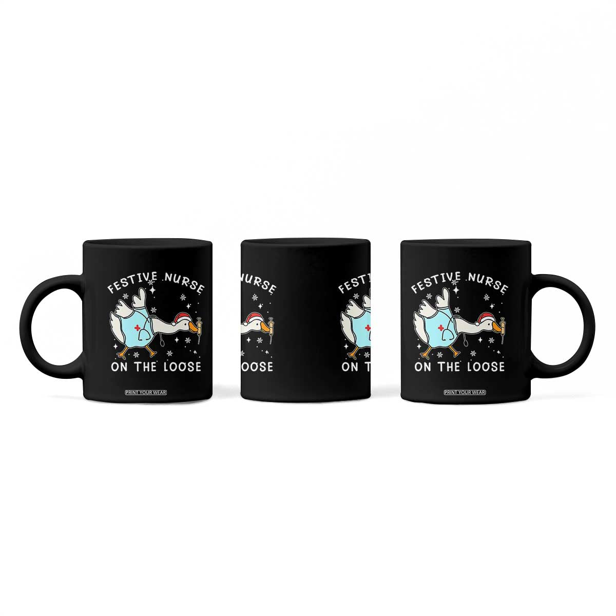 Funny ER Nurse Goose Christmas Coffee Mug Festive Nurses On The Loose TS14 Print Your Wear