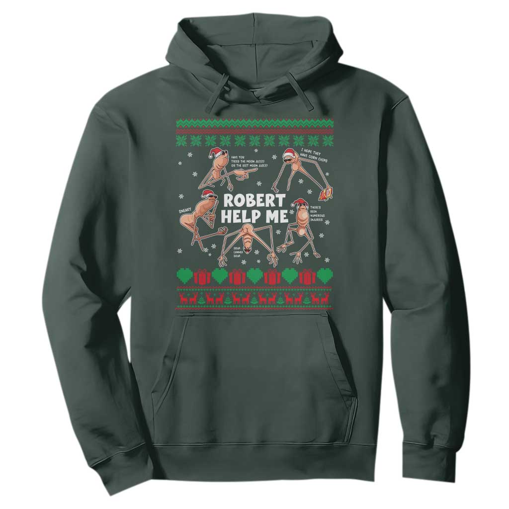 Marcus The Worm Christmas Meme Hoodie TS14 Dark Forest Green Print Your Wear