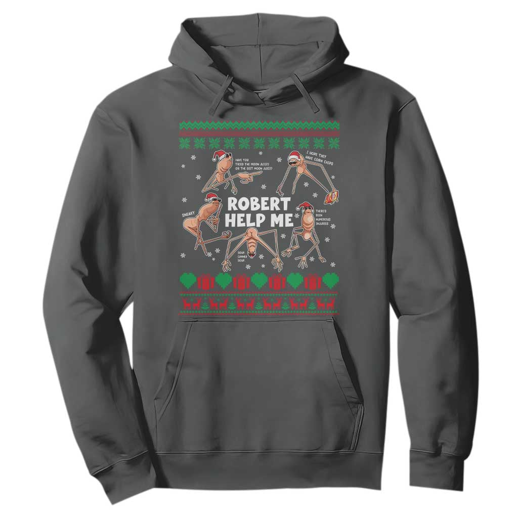 Marcus The Worm Christmas Meme Hoodie TS14 Dark Heather Print Your Wear