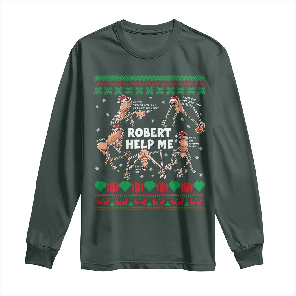Marcus The Worm Christmas Meme Long Sleeve Shirt TS14 Dark Forest Green Print Your Wear